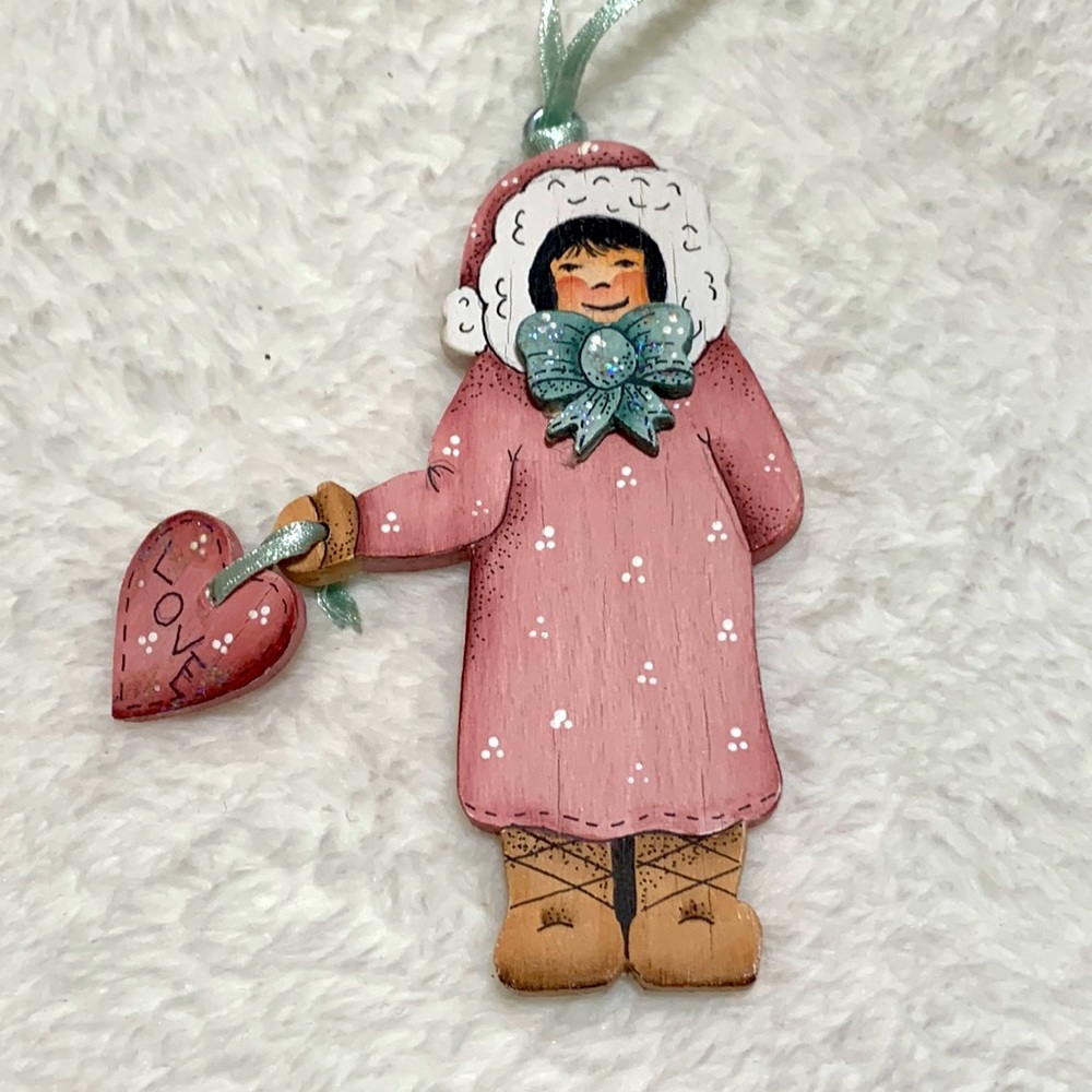 Alaska girl wood ornament Mary Harper